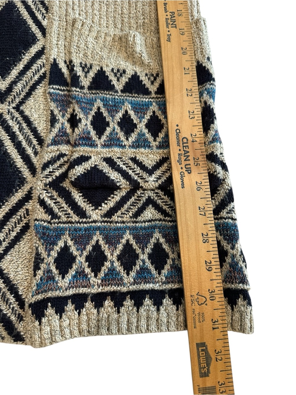 Lucky Brand Blue and Cream Knit Cardigan Sweater - Picture 7 of 13
